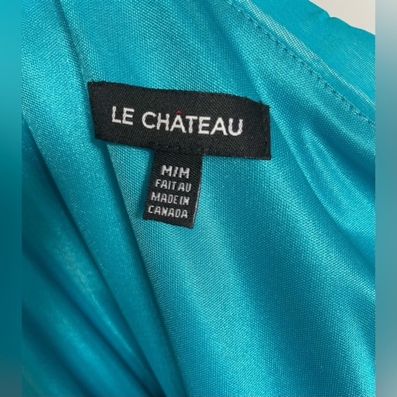 Le Chateau One Shoulder Vibrant Blue Ruched Dress - Picture 7 of 10